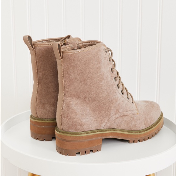 Lace Up Taupe Suede Boots - Picture 10 of 10